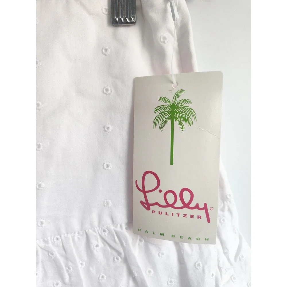 New Lilly Pulitzer Marisol Skirt 4 Eyelet Mini White Cotton Scalloped Preppy NWT